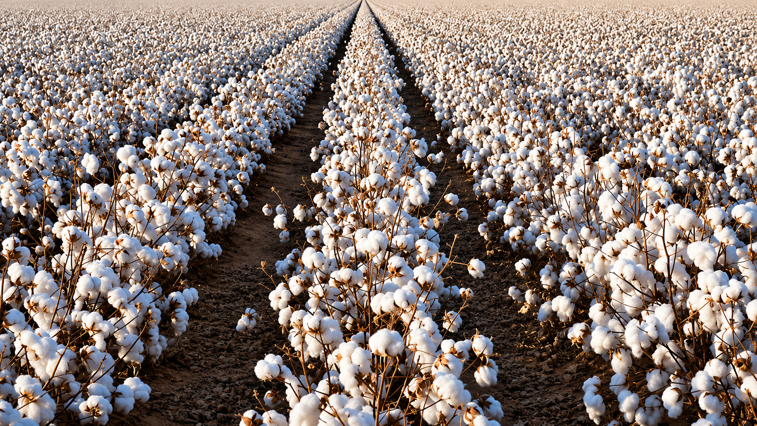 Feld mit langstapeliger Baumwolle – der Ursprung des Velours von Dolcefrotto