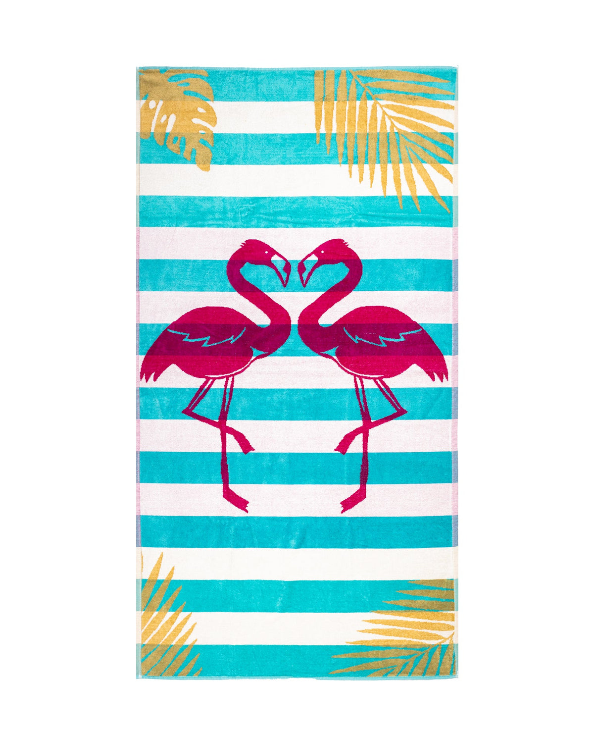 Flamingo Gold Strandtuch XXL Türkis – Premium Velours, OEKO-TEX®