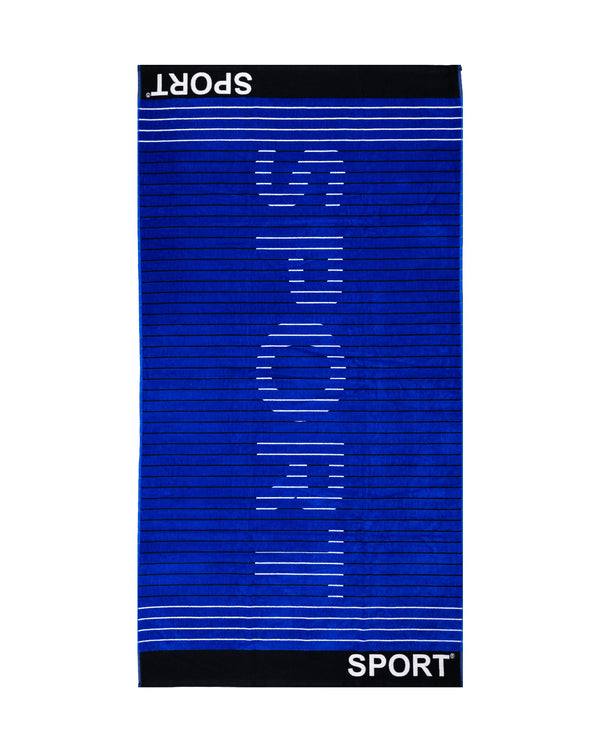 Sport Strandtuch XXL Dunkelblau 165x90 cm – italienisches sportliches Streifendesign, 100% Baumwolle, OEKO-TEX