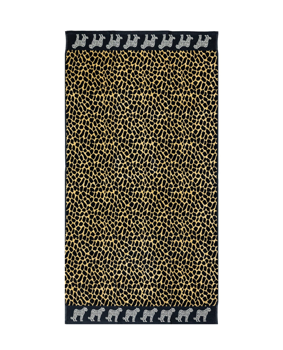 Afrika Strandtuch XXL Braun-Leopard – Premium Velours, OEKO-TEX®