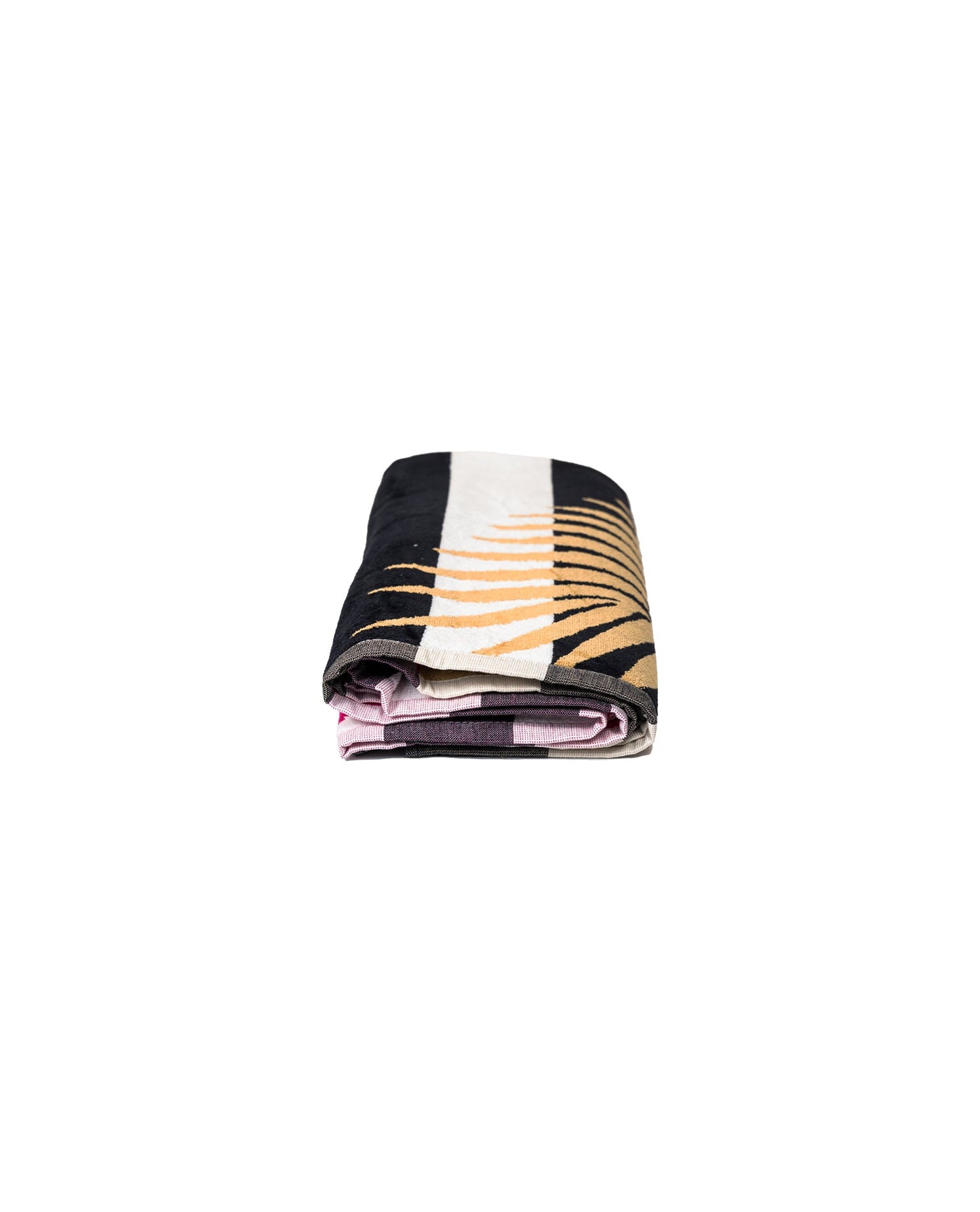 Flamingo Gold Schwarz zusammengefaltet – 165x90 cm Baumwolle, OEKO-TEX