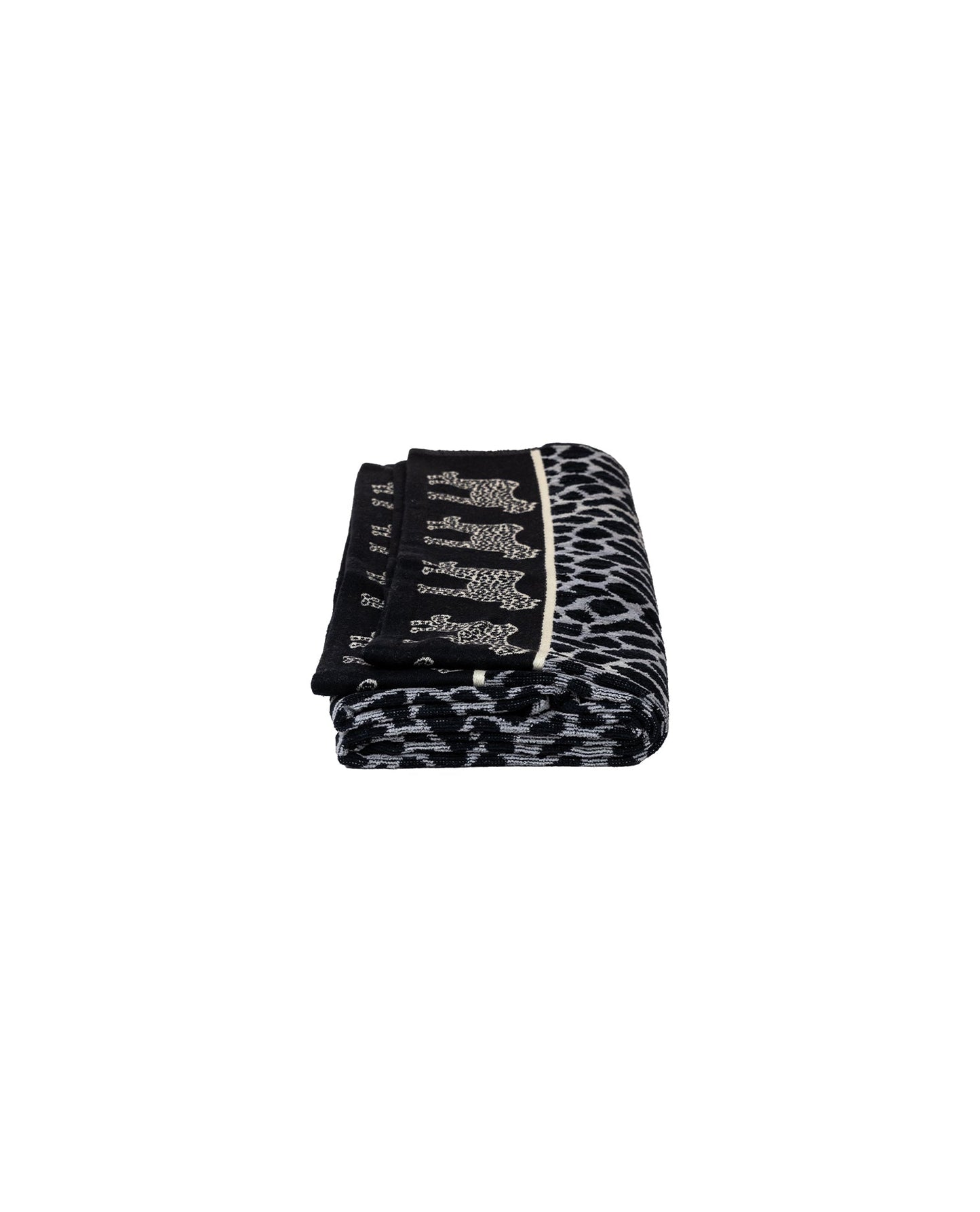 Afrika Strandtuch Grau-Leopard zusammengefaltet – 165x90 cm Baumwolle, OEKO-TEX