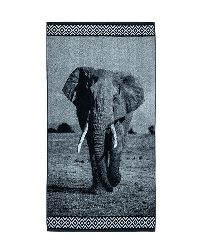 Animal Strandtuch XXL Elefant 165x90 cm – italienisches Elefantendesign, 100% Baumwolle, OEKO-TEX