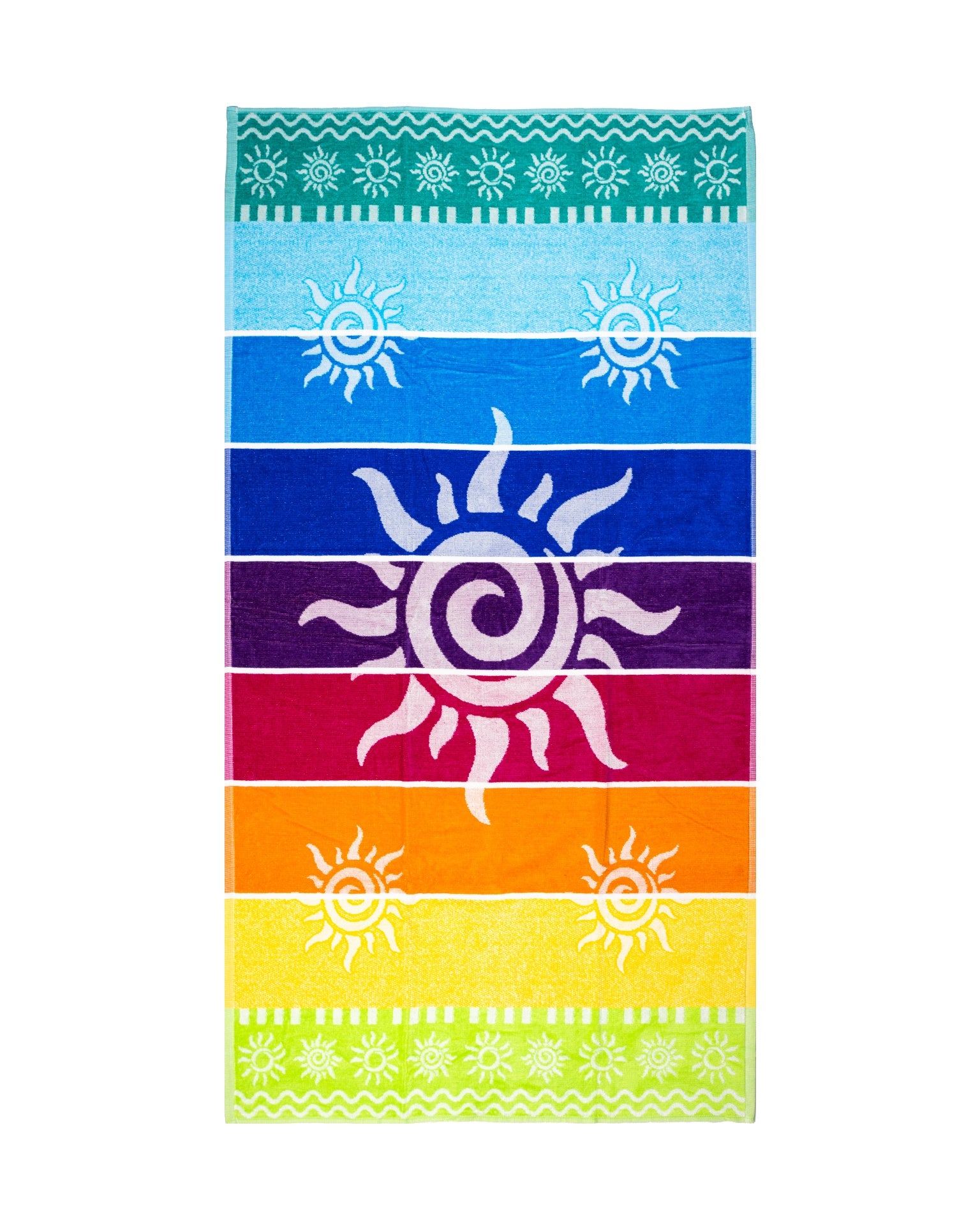 Stromboli Strandtuch XXL Regenbogen 165x90 cm – italienisches Streifendesign, 100% Baumwolle, OEKO-TEX