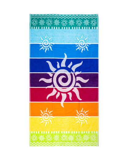 Stromboli Strandtuch XXL Regenbogen 165x90 cm – italienisches Streifendesign, 100% Baumwolle, OEKO-TEX