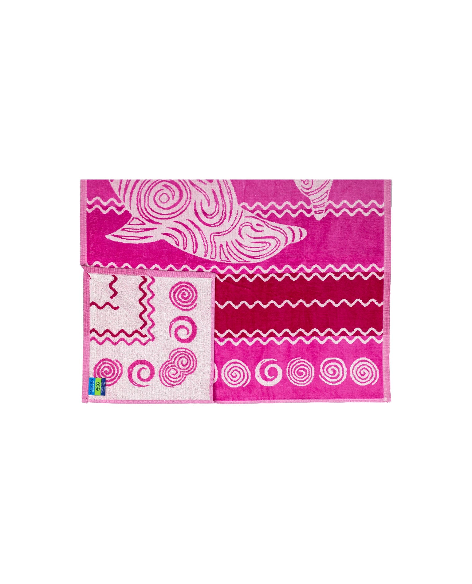 Pantelleria Pink 165x90 cm – italienisches Delfinmotiv mit Streifen, 100% Baumwolle, OEKO-TEX