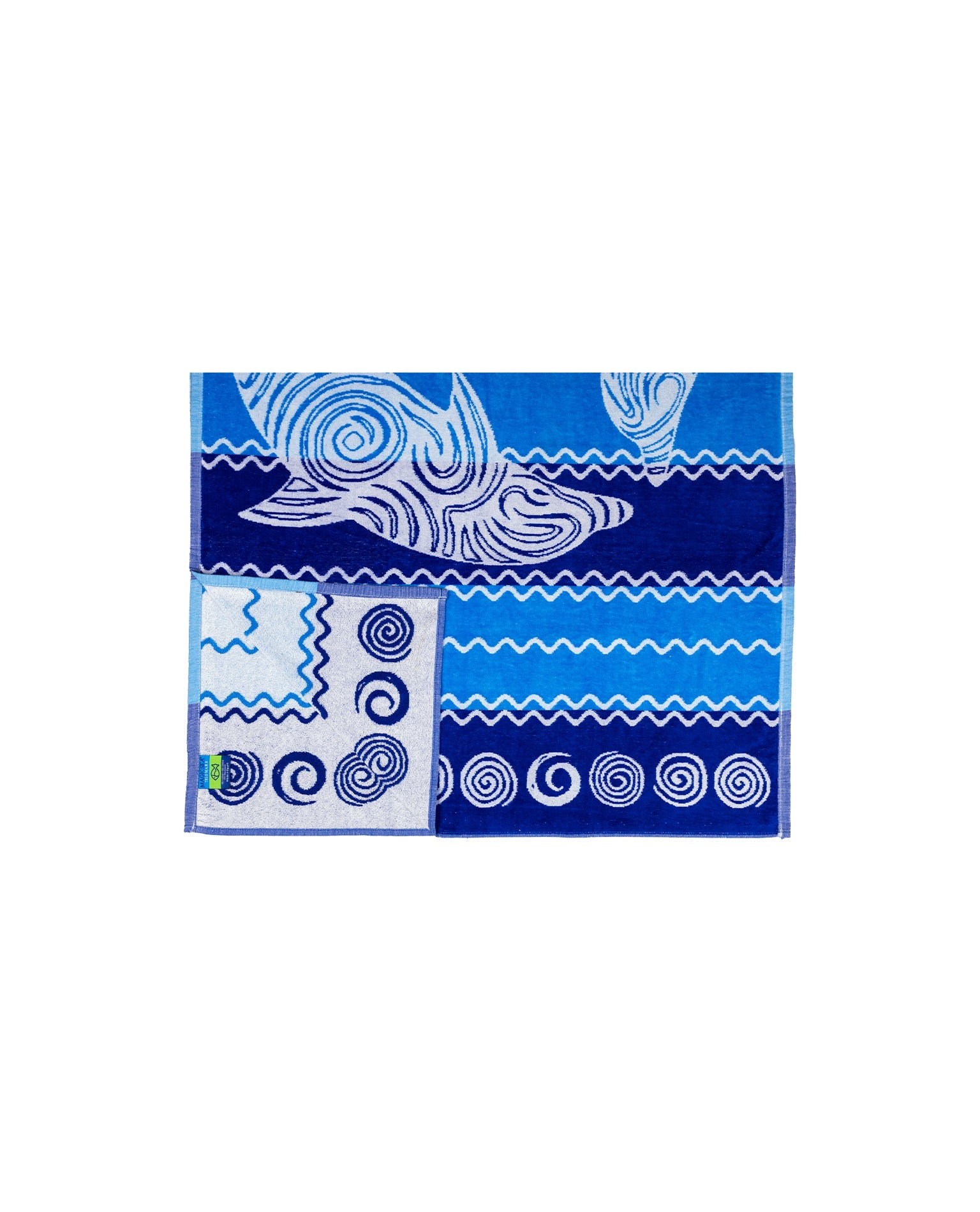 Pantelleria Blau 165x90 cm – italienisches Delfinmotiv mit Streifen, 100% Baumwolle, OEKO-TEX