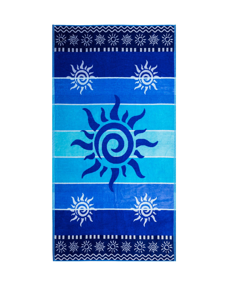 Stromboli Strandtuch XXL Blau 165x90 cm – italienisches Streifendesign, 100% Baumwolle, OEKO-TEX