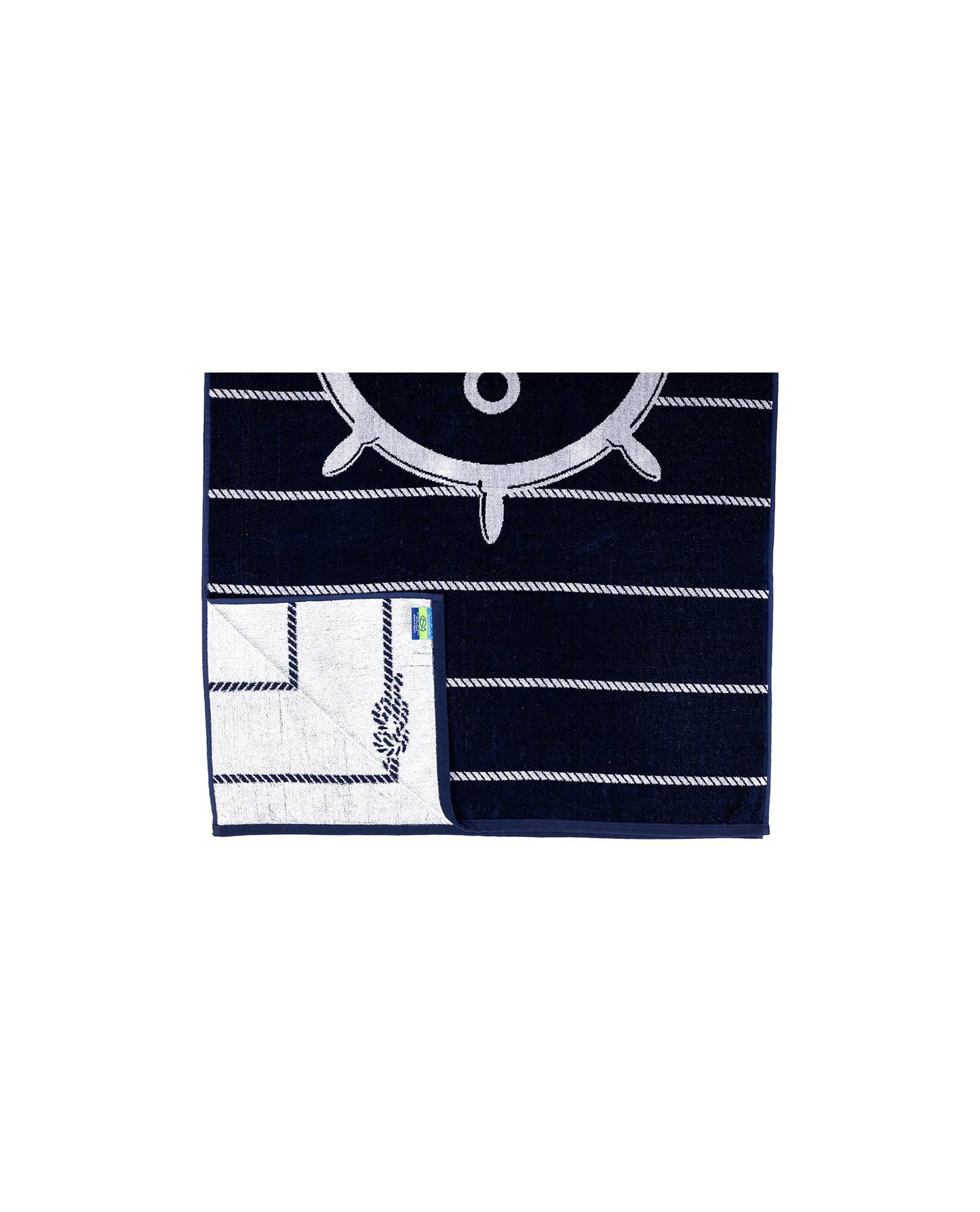 Bahia Strandtuch Marine Navy 165x90 cm – italienisches Anker-Streifendesign, 100% Baumwolle, OEKO-TEX