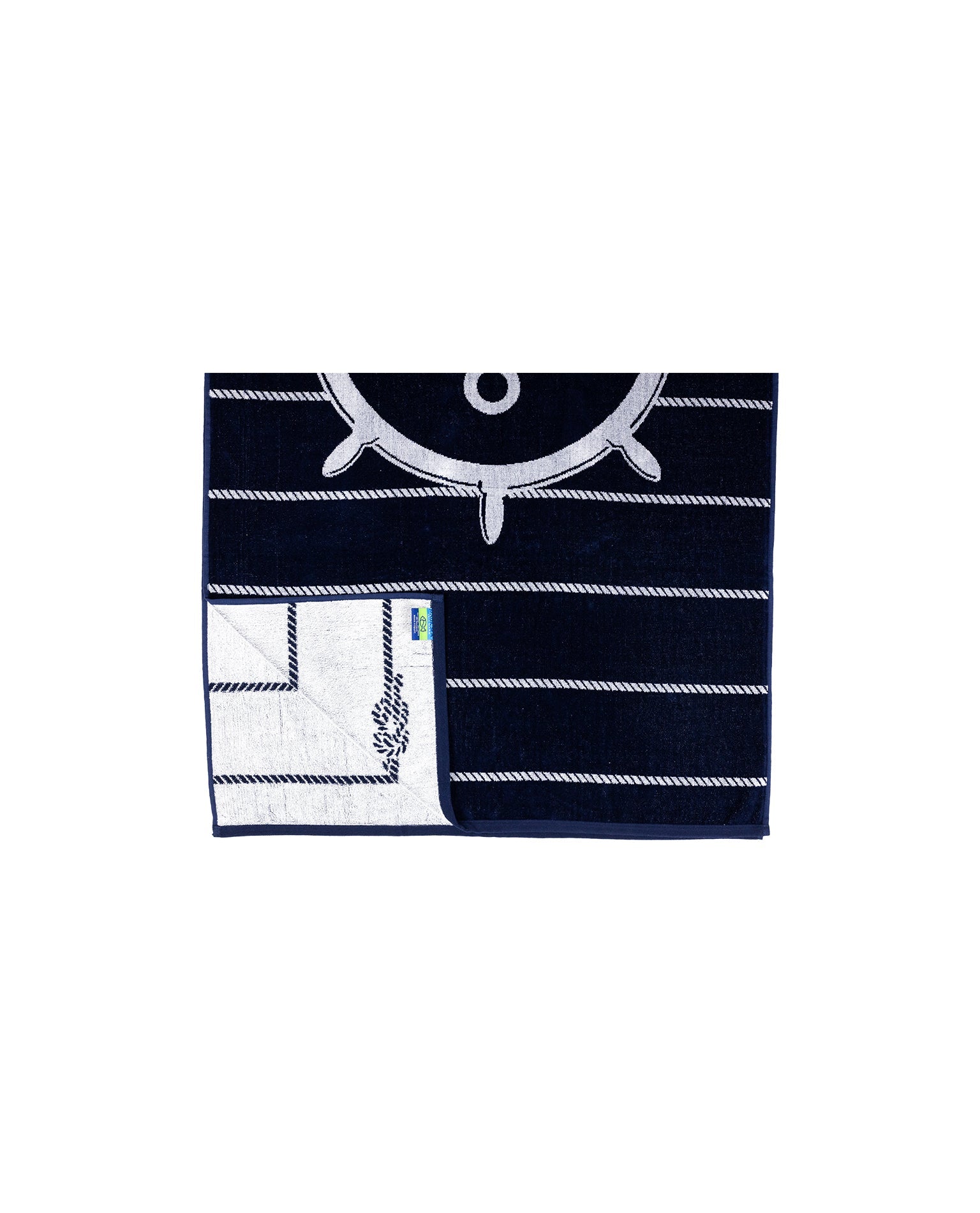 Bahia Strandtuch Marine Navy 165x90 cm – italienisches Anker-Streifendesign, 100% Baumwolle, OEKO-TEX