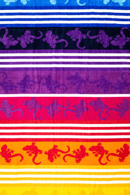 Crazy Gekko Regenbogen von oben – 165x90 cm XXL Baumwolle