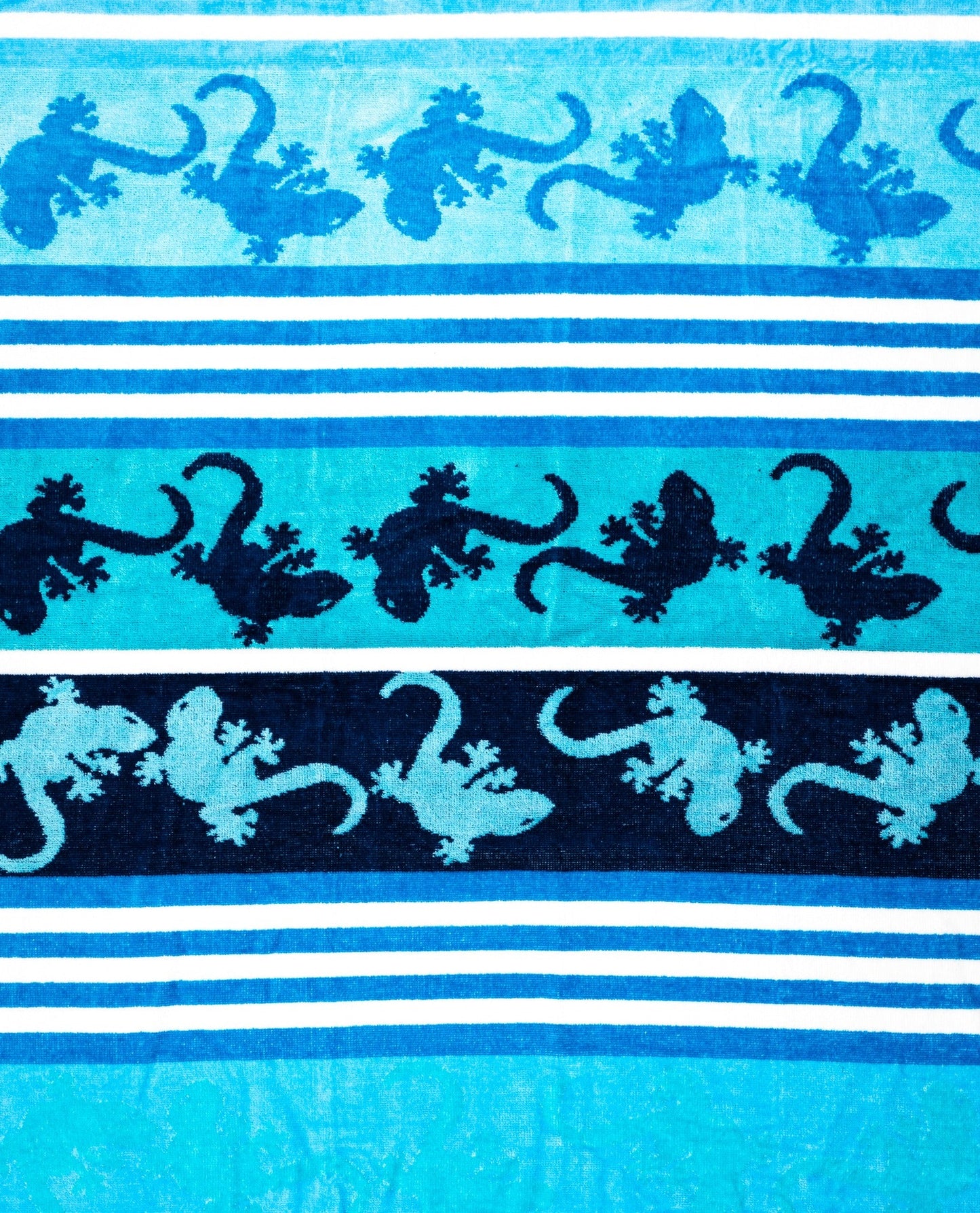 Crazy Gekko Türkis von oben – 165x90 cm XXL Baumwolle