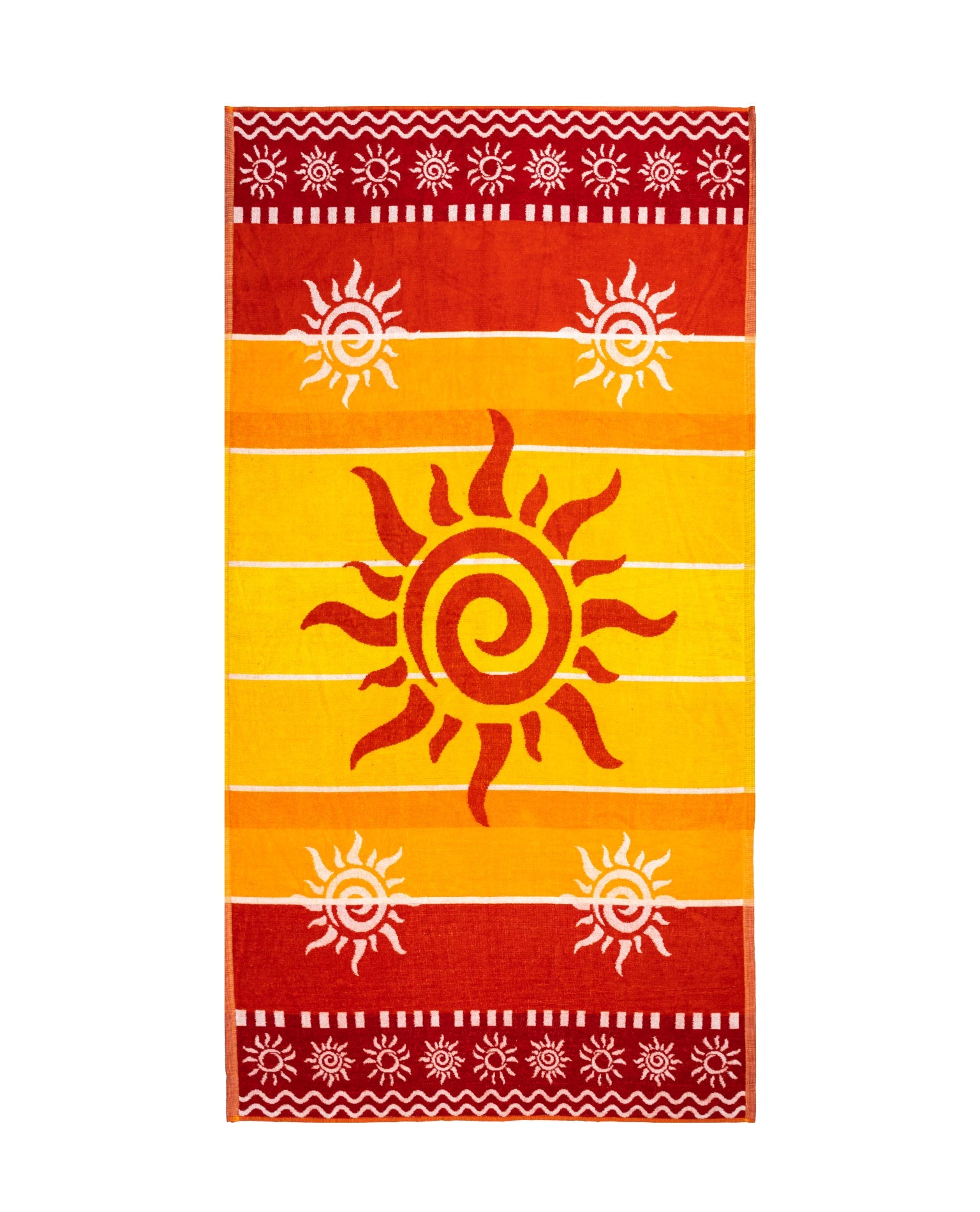 Stromboli Strandtuch XXL Orange 165x90 cm – italienisches Streifendesign, 100% Baumwolle, OEKO-TEX