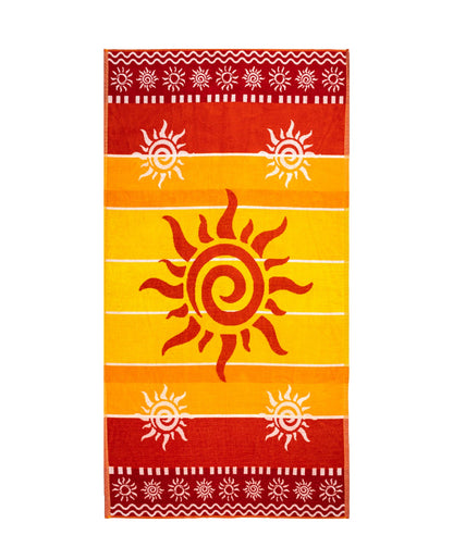 Stromboli Strandtuch XXL Orange 165x90 cm – italienisches Streifendesign, 100% Baumwolle, OEKO-TEX