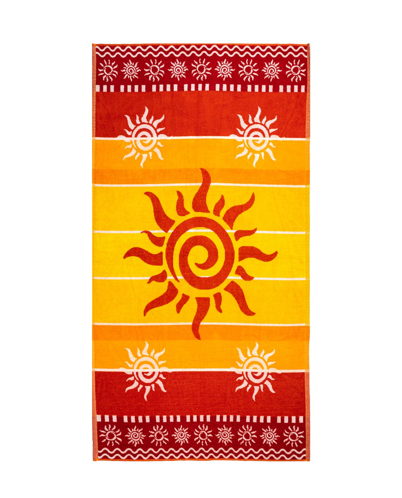 Stromboli Strandtuch XXL Orange 165x90 cm – italienisches Streifendesign, 100% Baumwolle, OEKO-TEX