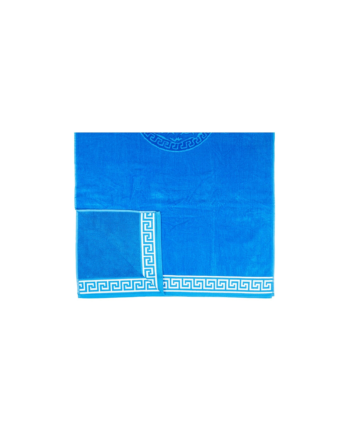 Poseidon Hellblau 165x90 cm – griechisches Mäandermuster, 100% Baumwolle, OEKO-TEX
