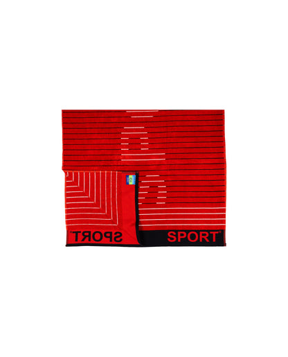 Sport Rot 165x90 cm – italienisches sportliches Streifendesign, 100% Baumwolle, OEKO-TEX
