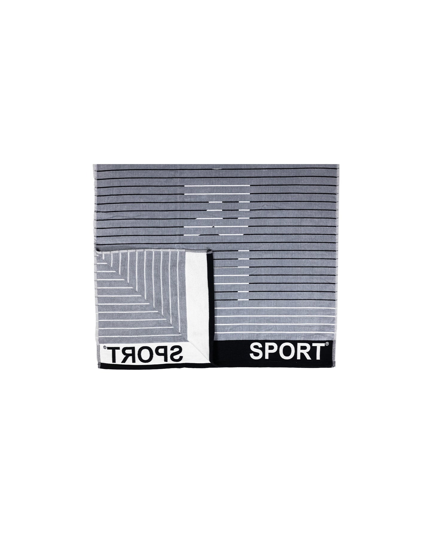 Sport Grau 165x90 cm – italienisches sportliches Streifendesign, 100% Baumwolle, OEKO-TEX