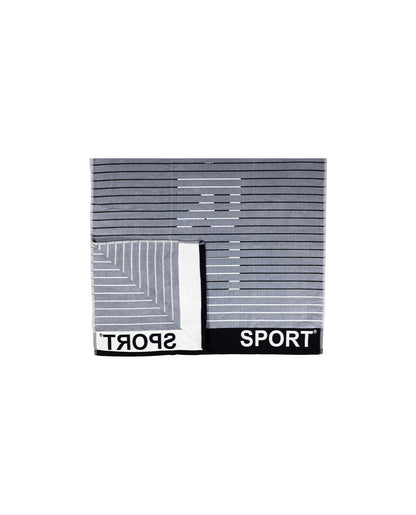 Sport Grau 165x90 cm – italienisches sportliches Streifendesign, 100% Baumwolle, OEKO-TEX