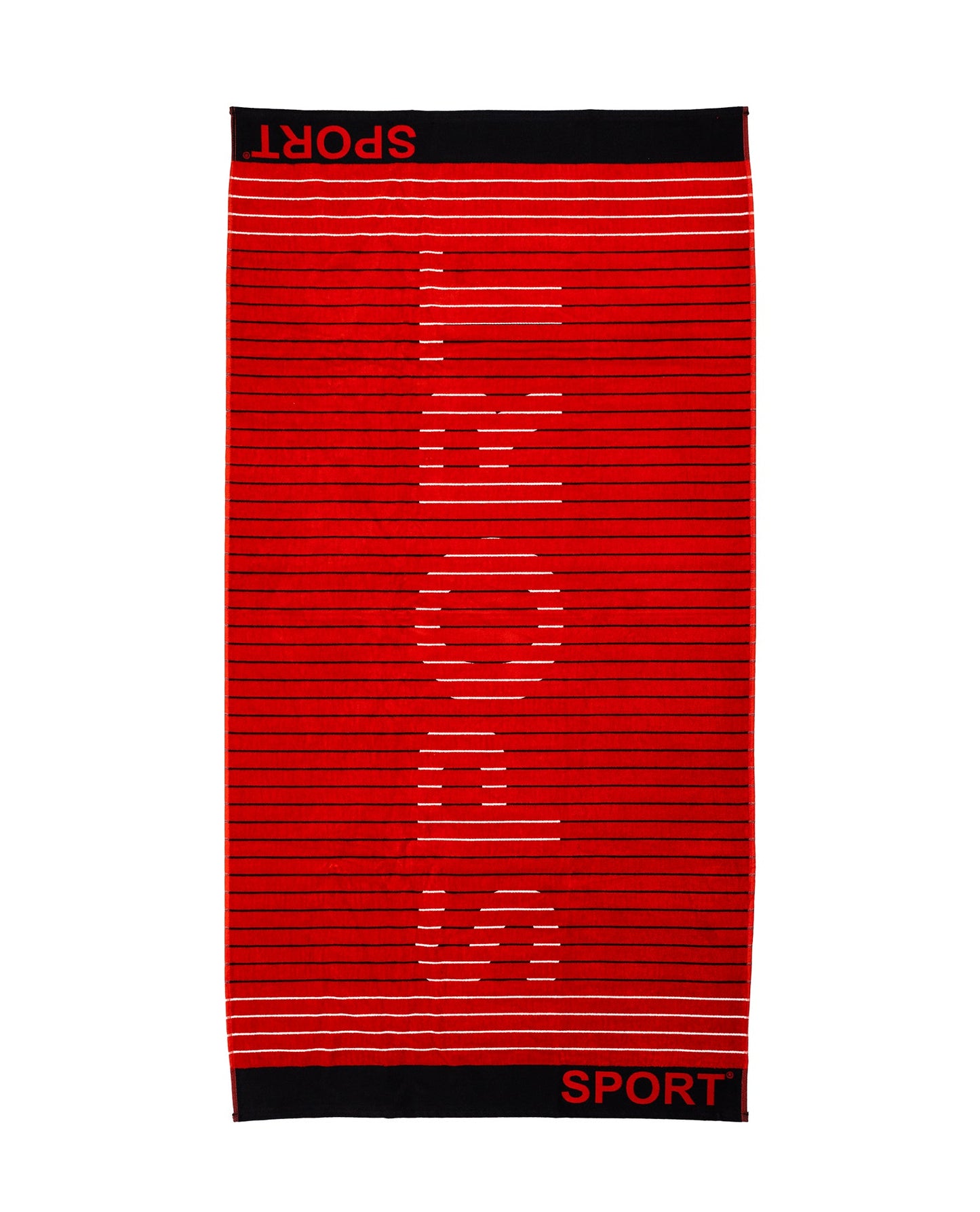 Sport Strandtuch XXL Rot 165x90 cm – italienisches sportliches Streifendesign, 100% Baumwolle, OEKO-TEX