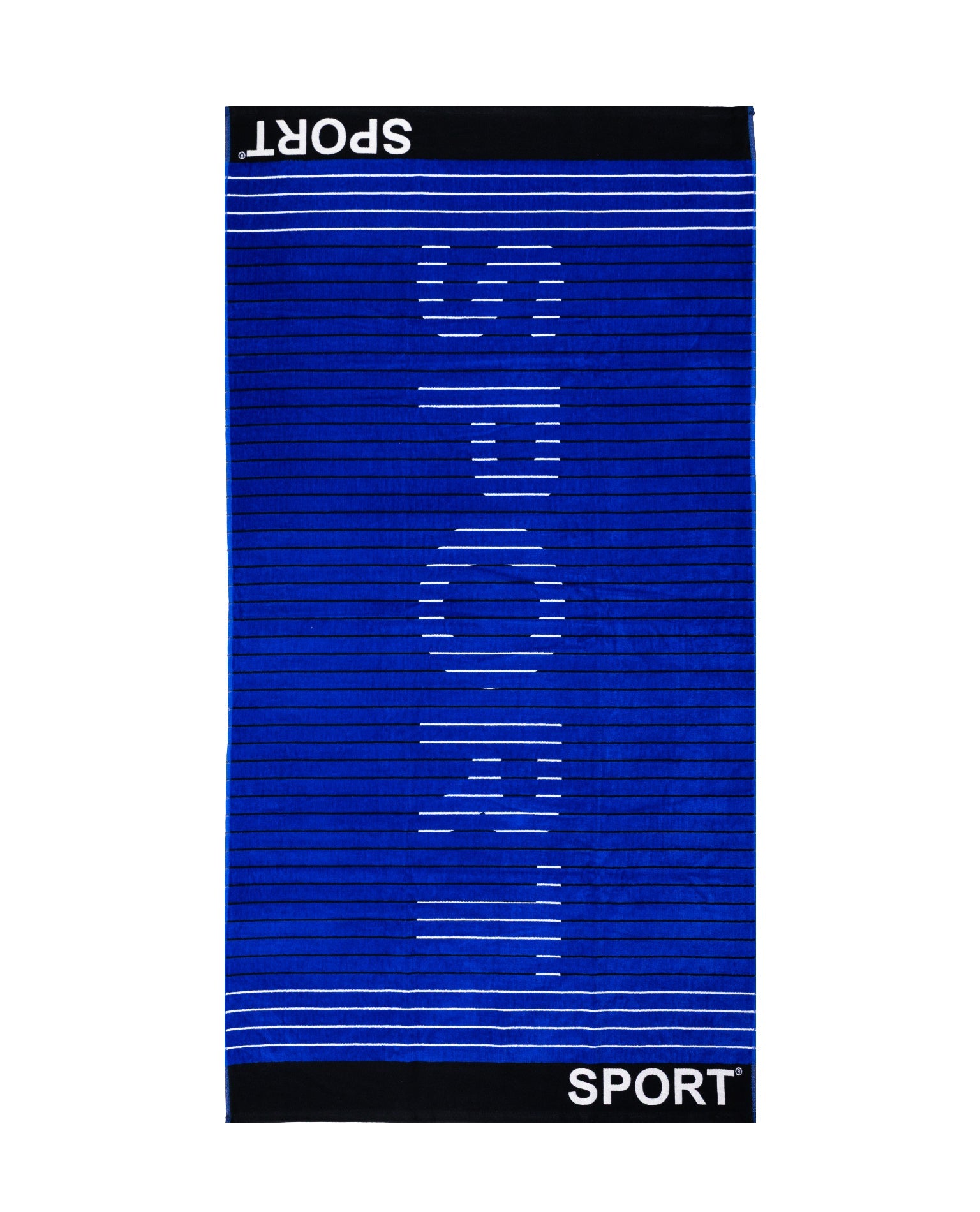 Sport Strandtuch XXL Dunkelblau 165x90 cm – italienisches sportliches Streifendesign, 100% Baumwolle, OEKO-TEX