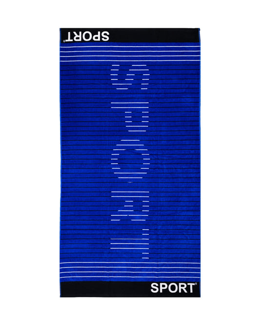 Sport Strandtuch XXL Dunkelblau 165x90 cm – italienisches sportliches Streifendesign, 100% Baumwolle, OEKO-TEX