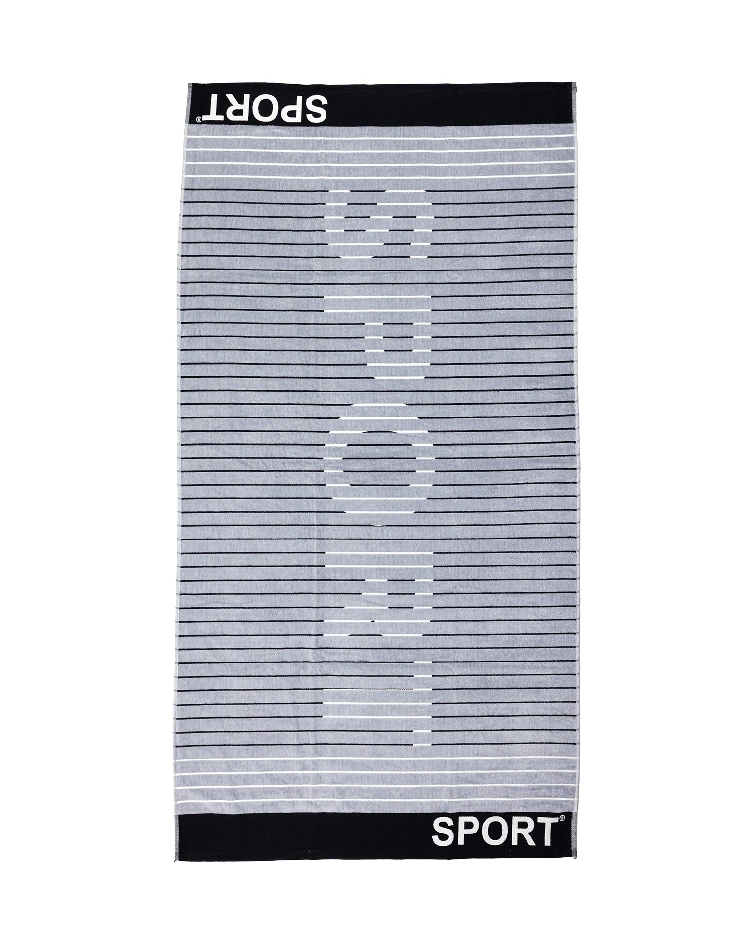 Sport Strandtuch XXL Grau 165x90 cm – italienisches sportliches Streifendesign, 100% Baumwolle, OEKO-TEX