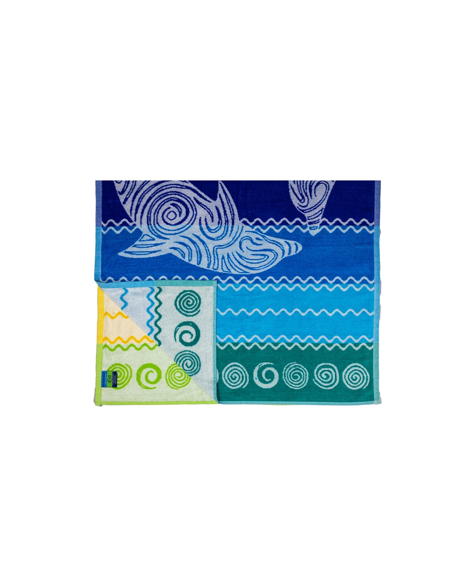 Pantelleria Regenbogen 165x90 cm – italienisches Delfinmotiv mit Streifen, 100% Baumwolle, OEKO-TEX