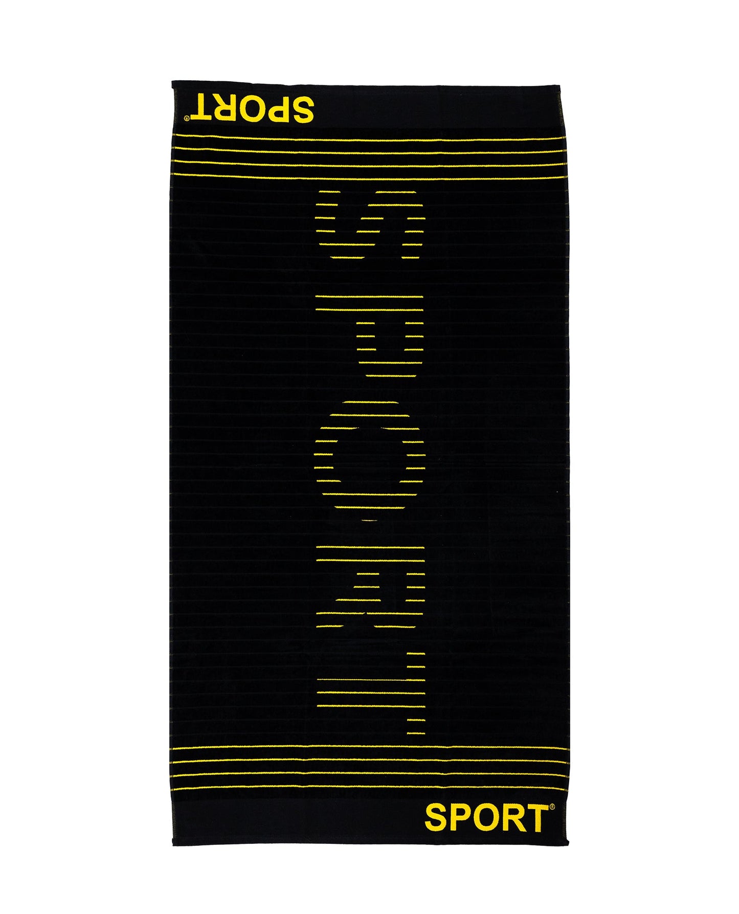 Sport Strandtuch XXL Schwarz 165x90 cm – italienisches sportliches Streifendesign, 100% Baumwolle, OEKO-TEX