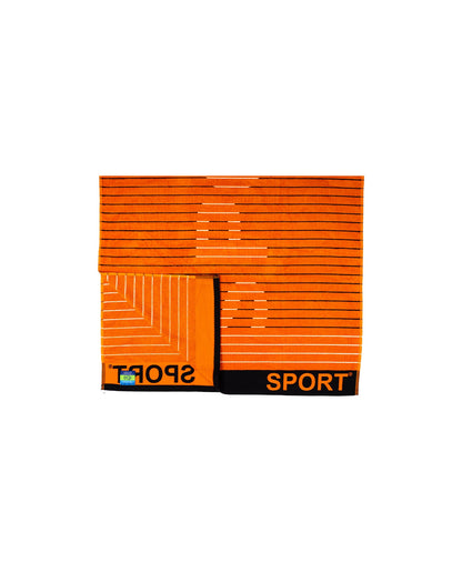 Sport Orange 165x90 cm – italienisches sportliches Streifendesign, 100% Baumwolle, OEKO-TEX