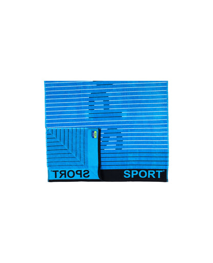Sport Hellblau 165x90 cm – italienisches sportliches Streifendesign, 100% Baumwolle, OEKO-TEX