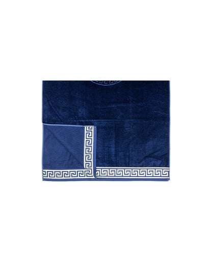 Poseidon Dunkelblau 165x90 cm – griechisches Mäandermuster, 100% Baumwolle, OEKO-TEX