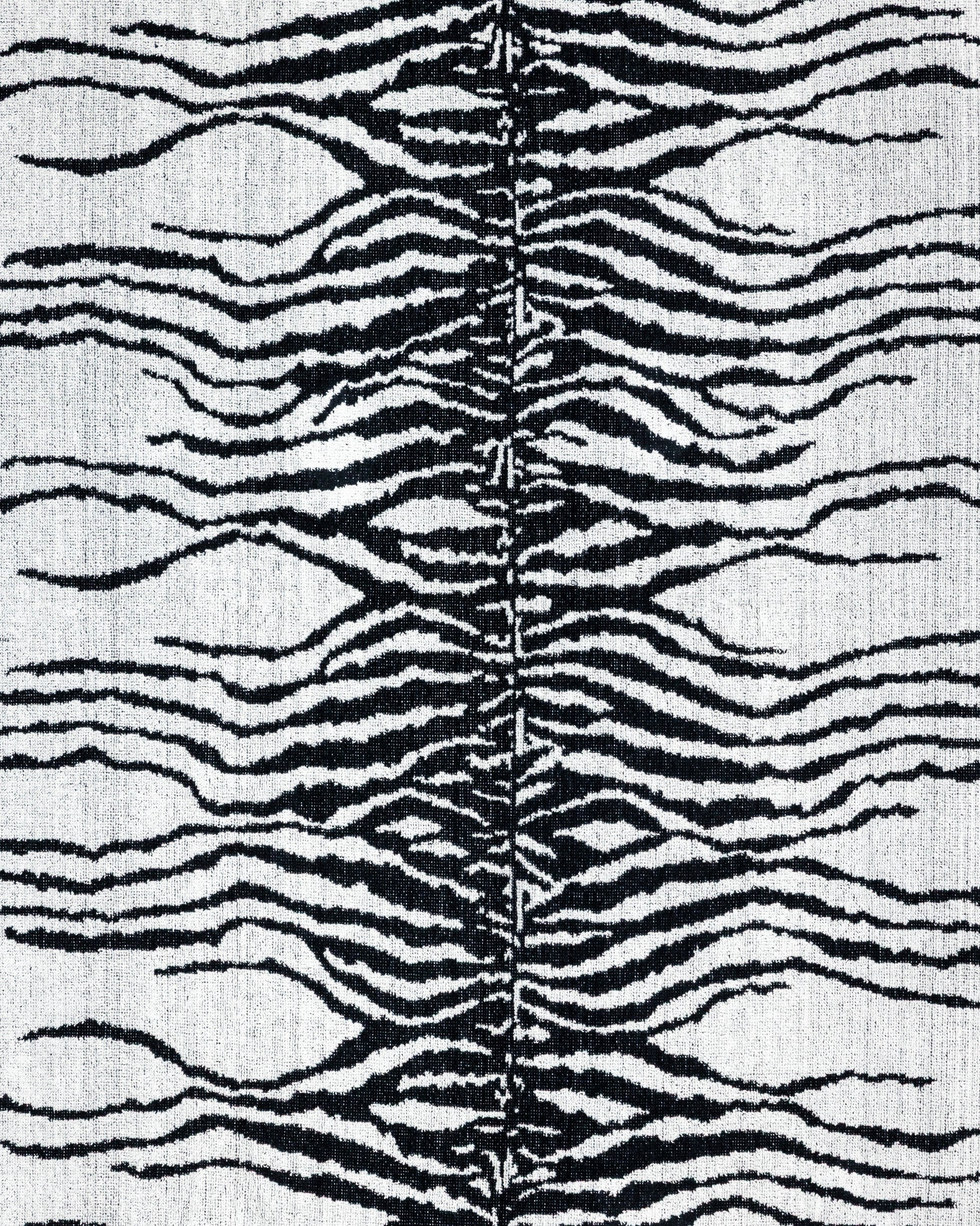 Afrika Strandtuch Weiß-Zebra 165x90 cm – italienisches Zebramuster, 100% Baumwolle, OEKO-TEX