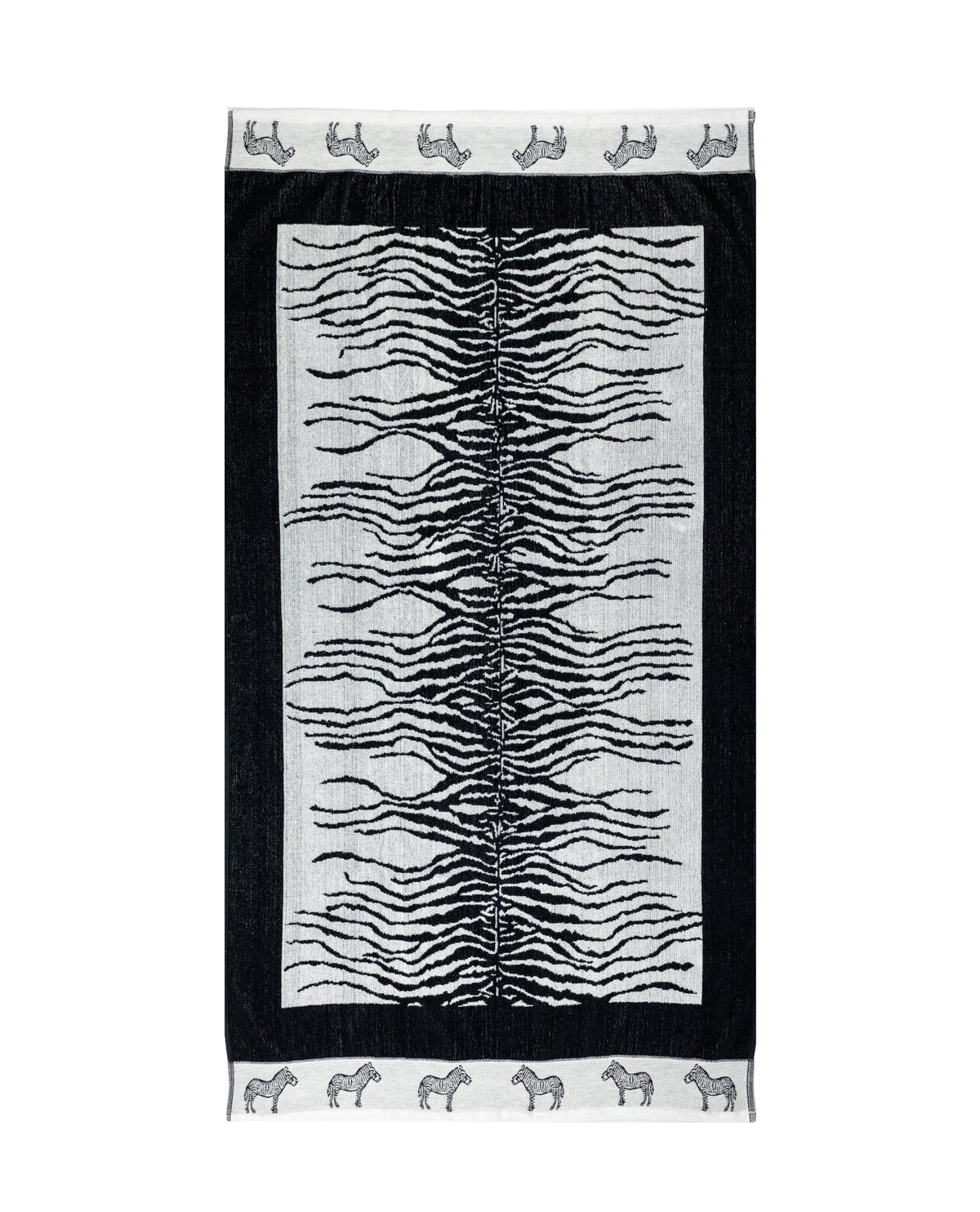 Afrika Strandtuch XXL Weiß-Zebra – Premium Velours, OEKO-TEX®