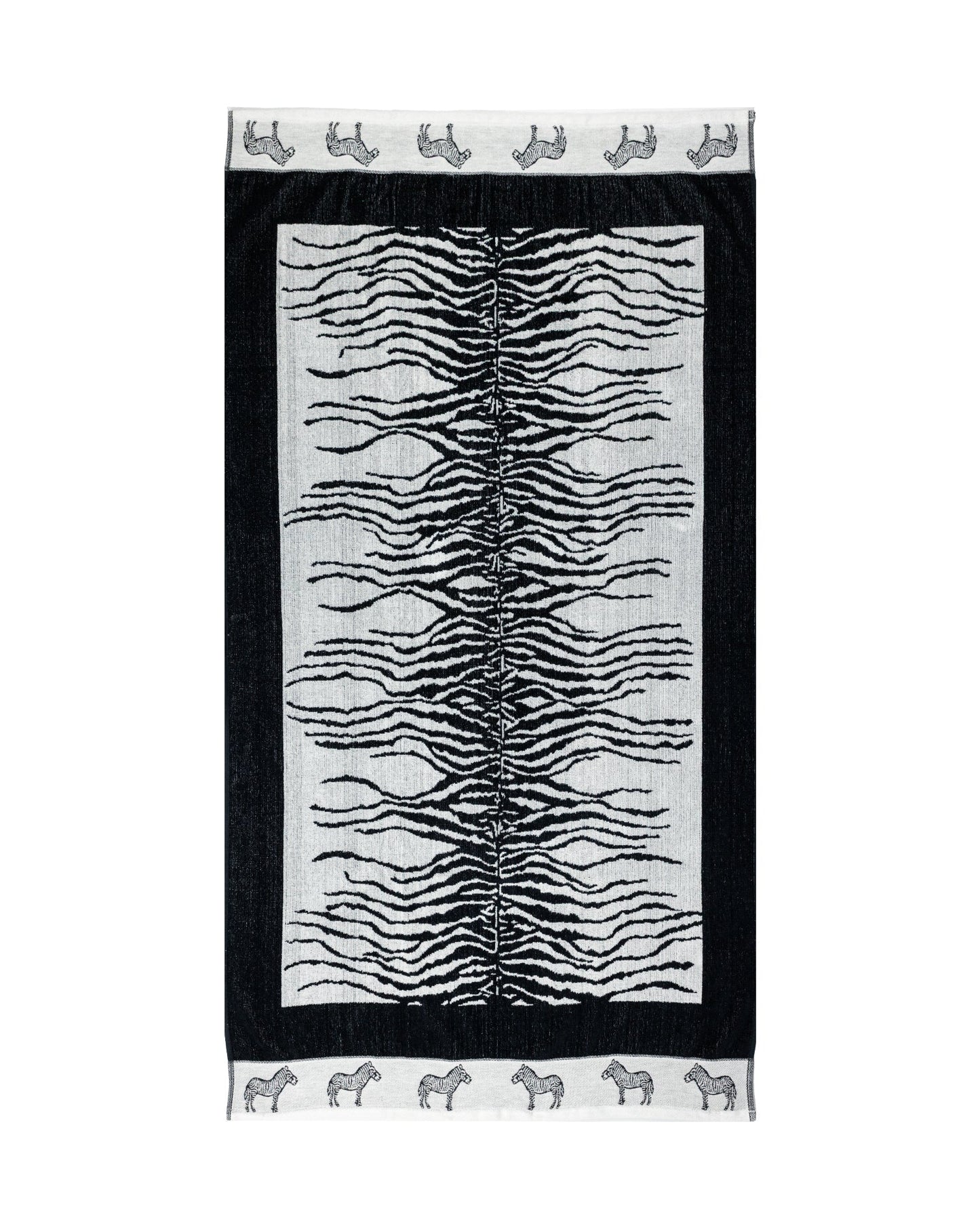 Afrika Strandtuch XXL Weiß-Zebra 165x90 cm – italienisches Zebramuster, 100% Baumwolle, OEKO-TEX