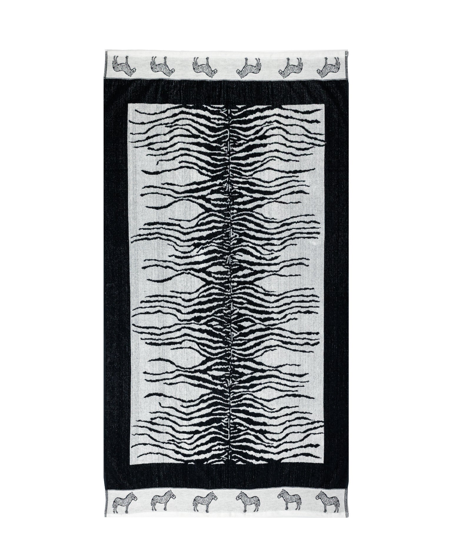 Afrika Strandtuch XXL Weiß-Zebra 165x90 cm – italienisches Zebramuster, 100% Baumwolle, OEKO-TEX