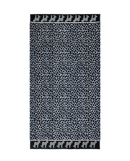 Afrika Strandtuch XXL Grau-Leopard 165x90 cm – italienisches Leopardenmuster, 100% Baumwolle, OEKO-TEX