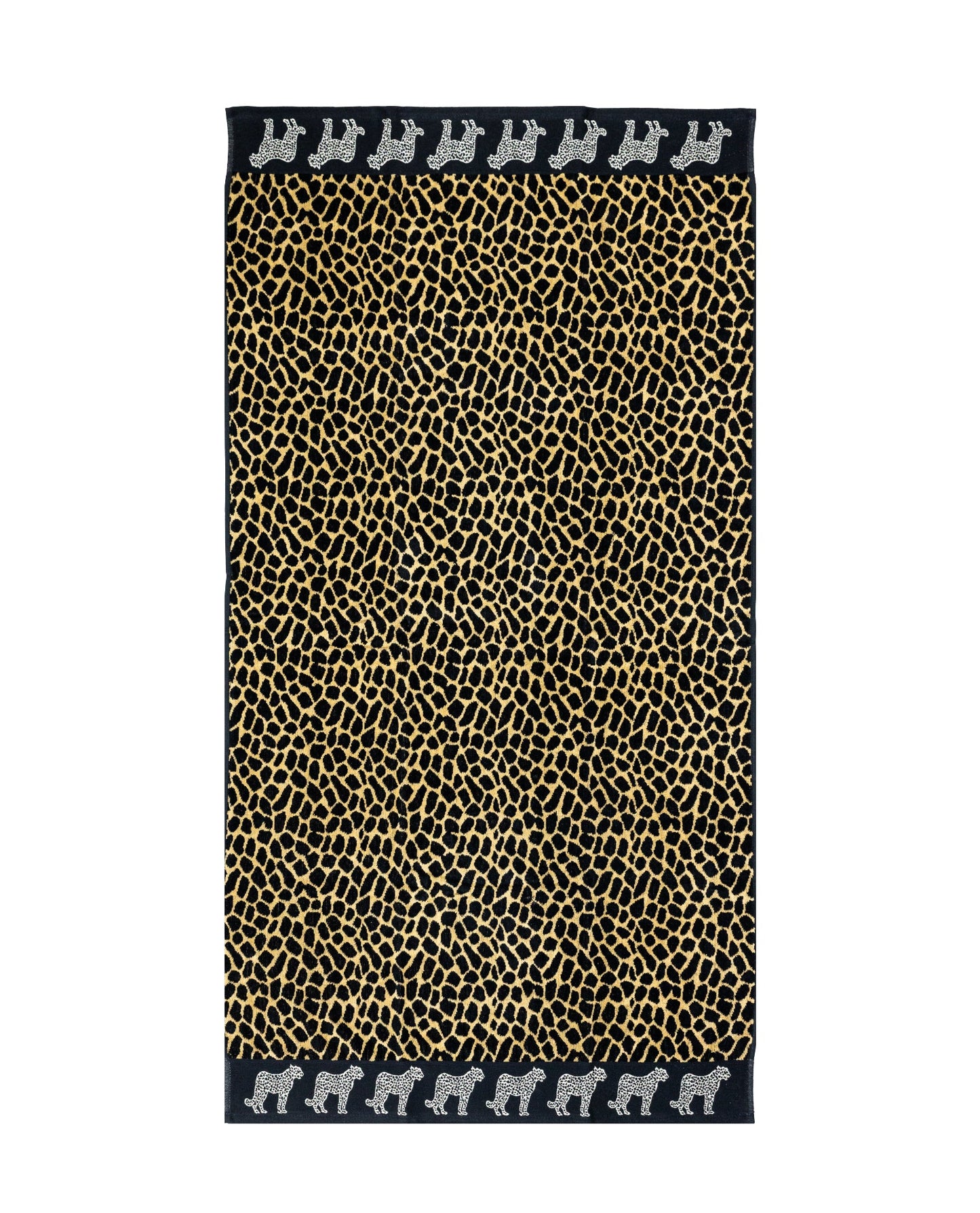 Afrika Strandtuch XXL Braun-Leopard 165x90 cm – italienisches Leopardenmuster, 100% Baumwolle, OEKO-TEX