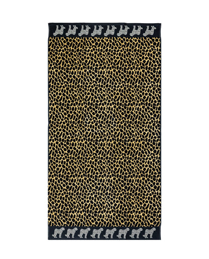 Afrika Strandtuch XXL Braun-Leopard 165x90 cm – italienisches Leopardenmuster, 100% Baumwolle, OEKO-TEX