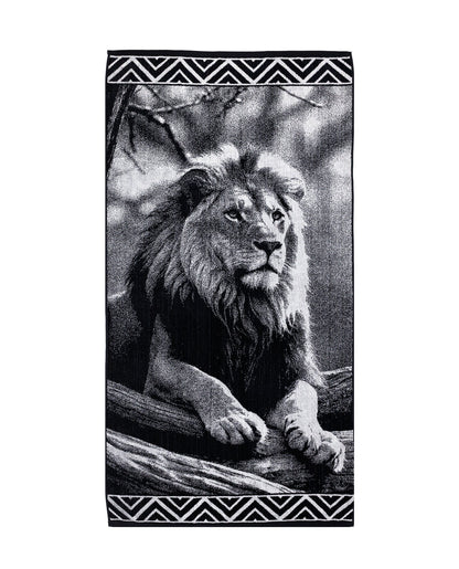 Animal Strandtuch XXL Löwe 165x90 cm – italienisches Löwendesign, 100% Baumwolle, OEKO-TEX
