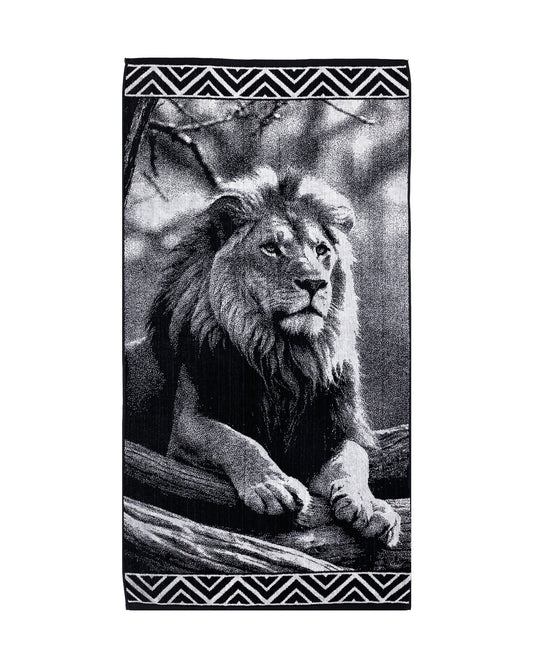 Animal Strandtuch XXL Löwe 165x90 cm – italienisches Löwendesign, 100% Baumwolle, OEKO-TEX