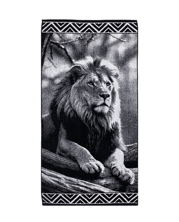 Animal Strandtuch XXL Löwe 165x90 cm – italienisches Löwendesign, 100% Baumwolle, OEKO-TEX
