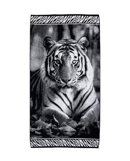 Animal Strandtuch XXL Tiger 165x90 cm – italienisches Tigerdesign, 100% Baumwolle, OEKO-TEX