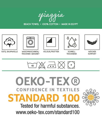 Dolcefrotto Strandtuch – OEKO-TEX Standard 100 zertifiziert, schadstoffgeprüft