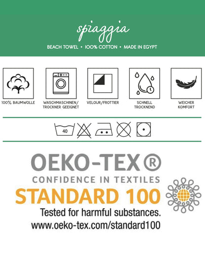 Dolcefrotto Strandtuch – OEKO-TEX Standard 100 zertifiziert, schadstoffgeprüft
