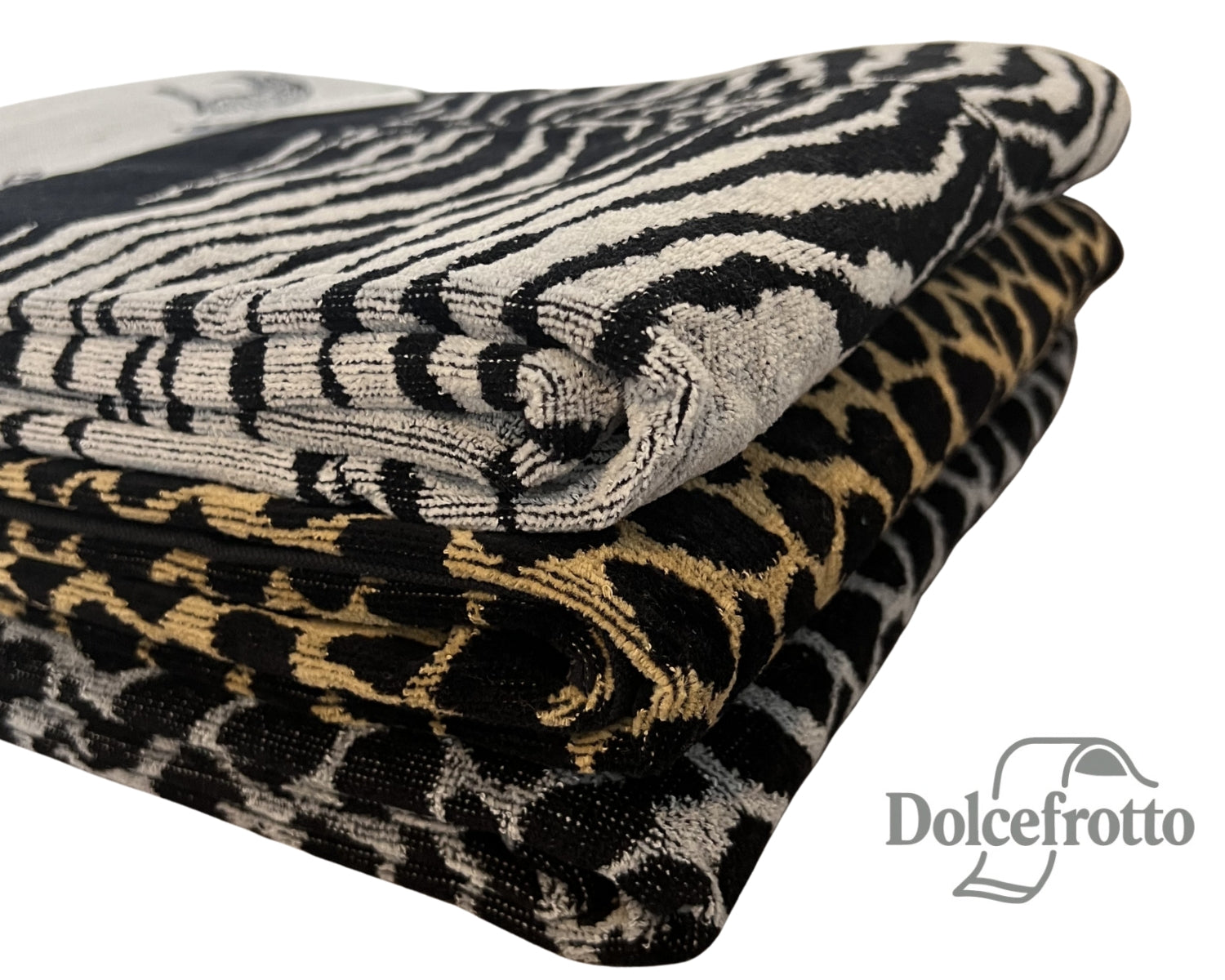 Afrika Kollektion – alle Varianten gestapelt: Zebra und Leopard, Dolcefrotto