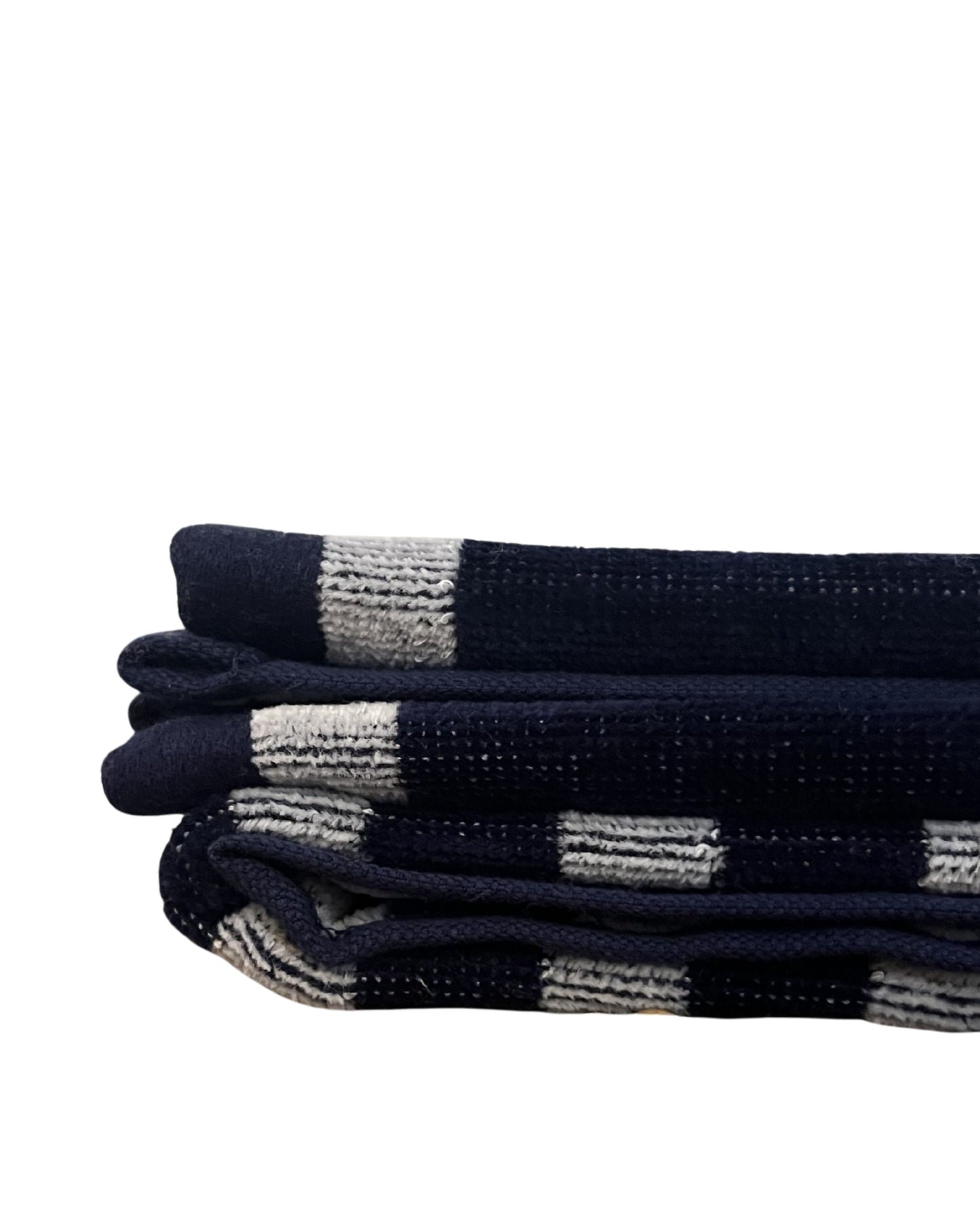 XXL Strandtuch mit maritimem Anker-Streifendesign in Weiß, gefaltet – Bahia Kollektion von Dolcefrotto