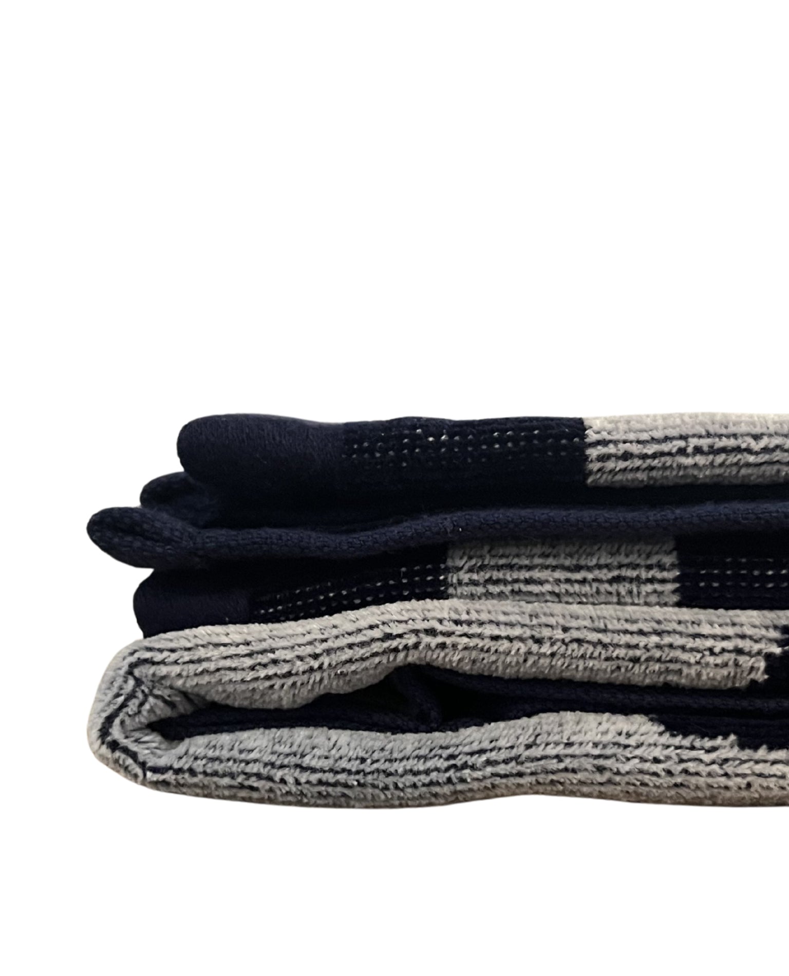 XXL Strandtuch mit maritimem Anker-Streifendesign in Blau, gefaltet – Bahia Kollektion von Dolcefrotto