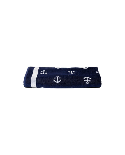 Bahia Strandtuch Marine Blau – Frottee-Seite Nahaufnahme 165x90 cm, Premium-Baumwolle