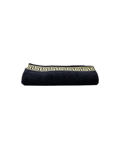 Poseidon Schwarz – Frottee-Seite Nahaufnahme 165x90 cm, Premium-Baumwolle
